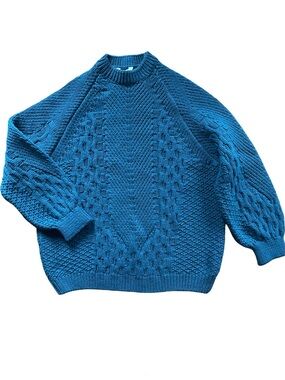 KOTN Lambswool Cable-Knit Sweater, Teal